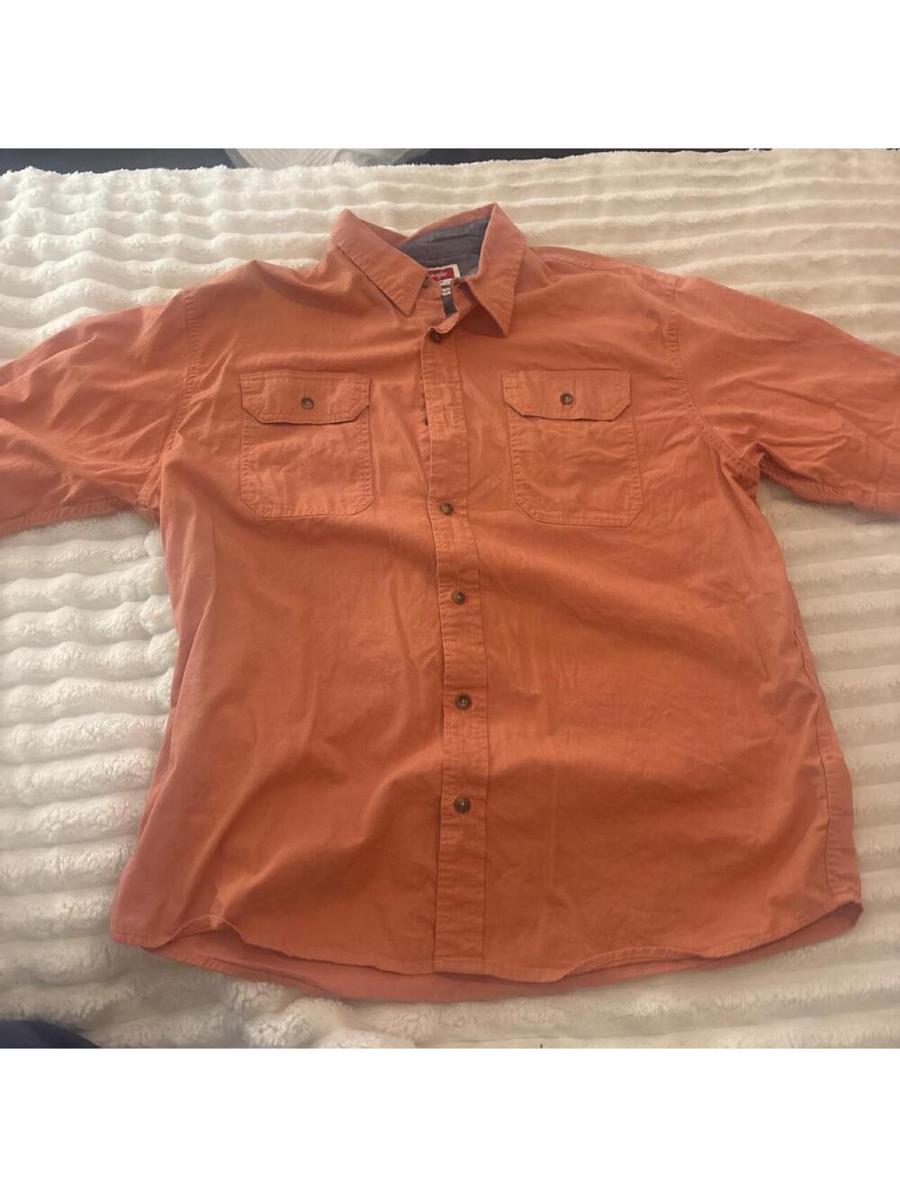 Wrangler Men's Orange and Pink Shirt